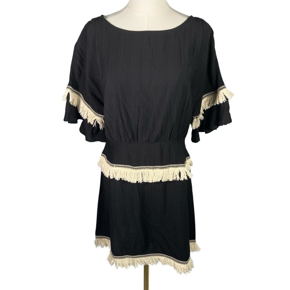 Indikah by Angel Biba Black Mini Dress Sz Large